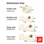 Sunlit minimalist modern apartment living room interior view of a luxury swivel barrel armchair upholstered in textured off white bouclé fabric featuring a matching accent pillow by Bahoo Furniture UAE