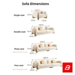 Sophisticated modern living room interior showcasing a luxury cloud sofa upholstered in textured beige bouclé fabric featuring plush modular cushioning and stylish accent pillows by Bahoo Furniture UAE