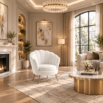 Aura Scalloped Velvet Accent Chair - Image 3