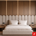 Solis Curved Arch Wall-Panel Upholstered Luxury Bed