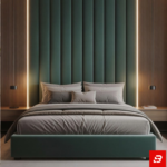 Emerald Vertical Wall-Panel LED Upholstered Luxury Bed