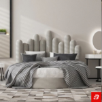 Crest Organic Rounded Pillar Upholstered Luxury Bed