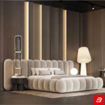 Puffy Bubble Channel Platform Upholstered Luxury Bed