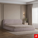 Aura Curved Arched Dusty Rose Velvet Platform Bed