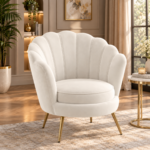 Aura Scalloped Velvet Accent Chair