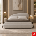 Solene Asymmetric Curved Upholstered Platform Bed