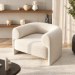 Sola Sculptural Curved Barrel Accent Lounge Chair
