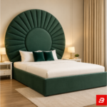 Solis Sunburst Circular Headboard Upholstered Luxury Bed
