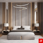 Elysian Wood-Panel Accent Upholstered Luxury Bed
