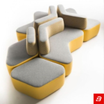 Organic Geometric Modular Landscape Sectional Sofa