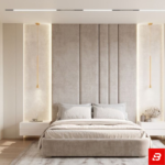 Aurelia Asymmetric Panel LED Upholstered Luxury Bed