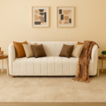 Lysa Curved Vertical Channel-Tufted Velvet Sofa