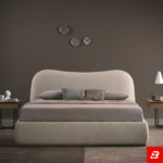 Sereno Gentle Wave Beige Upholstered Platform Bed