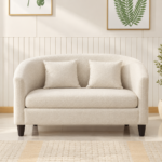 Maddox Curved Faux Leather Loveseat