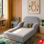 Hollow Arched Headboard Kids Bed – Curved Safety Rails