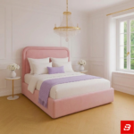 Bellamy Rounded Arch Velvet Bed – Low Platform Base