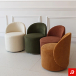 Curved Low-Back Upholstered Swivel Vanity Chair
