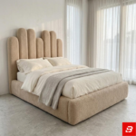 Palisade Multi-Height Pill-Tufted Warm Beige Bouclé Platform Bed