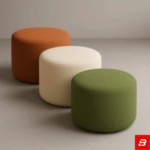 Minimalist Round Upholstered Drum Ottoman Stool