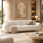 Verona Modern Taupe Leatherette Sofa