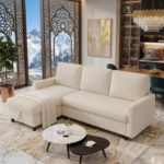 Sora Corduroy Convertible L-Shape Storage Sectional Sleeper