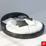 Eclipse Circular Curved Charcoal Velvet Round Bed Frame