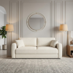 Lumi Rounded Pillow-Arm Convertible Storage Sofa Bed