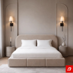 Sereno Curved Low-Profile Upholstered Platform Bed