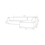 Contemporary architectural living room interior showcasing a sleek l-shape sectional sofa upholstered in ribbed warm gray textured corduroy paired with a marble top coffee table and floor lamp by Bahoo Furniture UAE