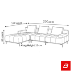 Bright modern living room interior showcasing a contemporary l-shape tufted sectional sofa upholstered in soft beige velvet with matching plush cushions and slender legs by Bahoo Furniture UAE