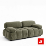 Camaleonda Modular Tufted Velvet 2-Seater Sofa in Olive Green