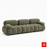 Camaleonda Modular Tufted Velvet 3-Seater Sofa in Olive Green