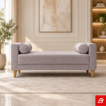 Elegance Bolster Arm Upholstered Ottoman Bench Bed