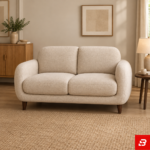 Serene Curved Upholstered 2-Seater Loveseat Sofa