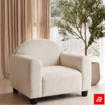 Serene Arched Back Upholstered Accent Armchair